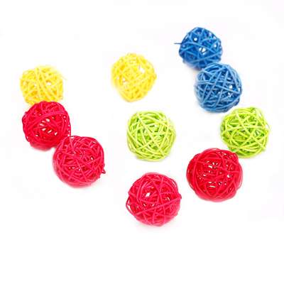 Factory Direct Sale High Quality Pet Interactive Toy Rattan Ball Cat Toy