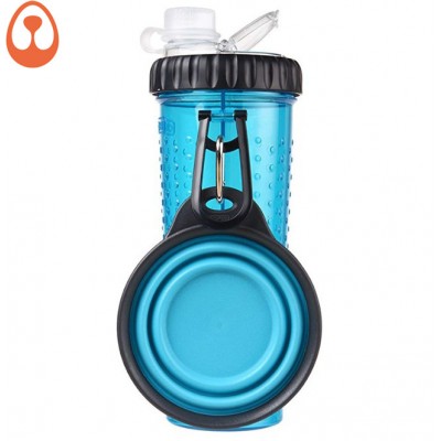 Dog Water Bottle Dog Bowls for Traveling Pet Food Container 2-in-1 with Collapsible Dog Bowls